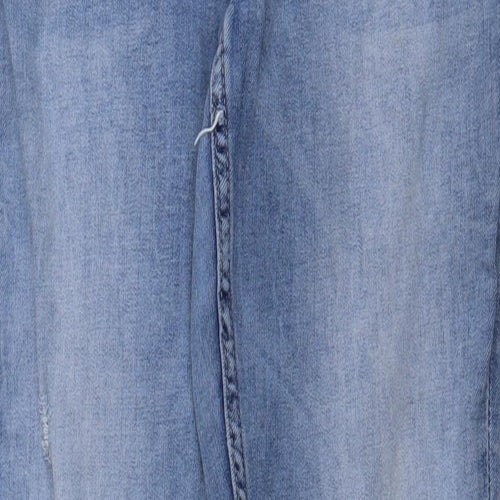 sinsay Womens Blue  Denim Straight Jeans Size 26 L26 in - ripped knees