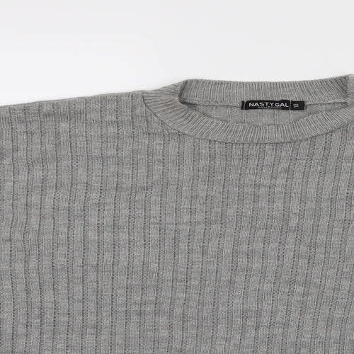 nastygal Womens Grey  Knit Pullover Jumper Size 10