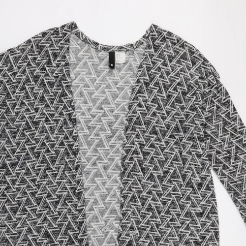 Divided Womens Black Geometric  Cardigan Jumper Size S