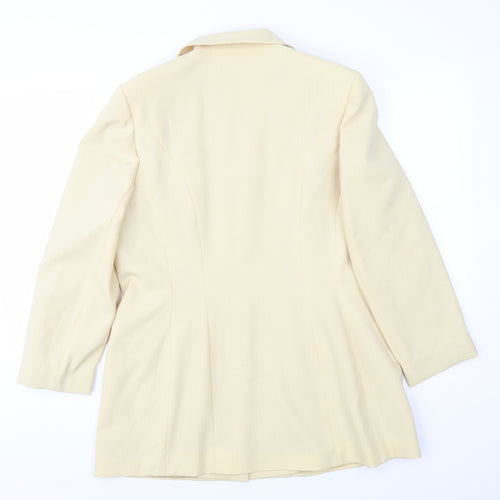 Just Jamie Womens Yellow Striped  Jacket Suit Jacket Size 16