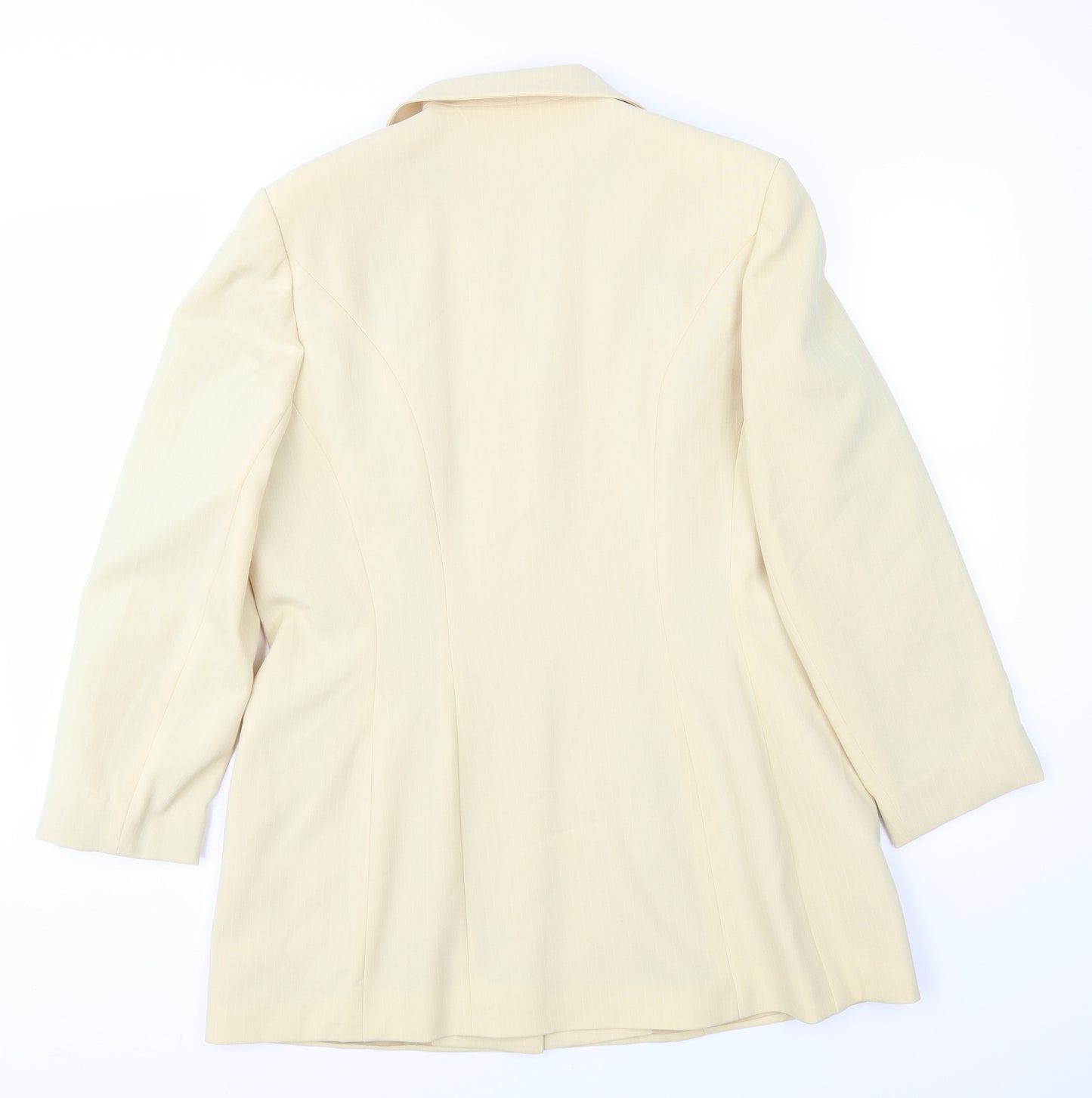 Just Jamie Womens Yellow Striped  Jacket Suit Jacket Size 16