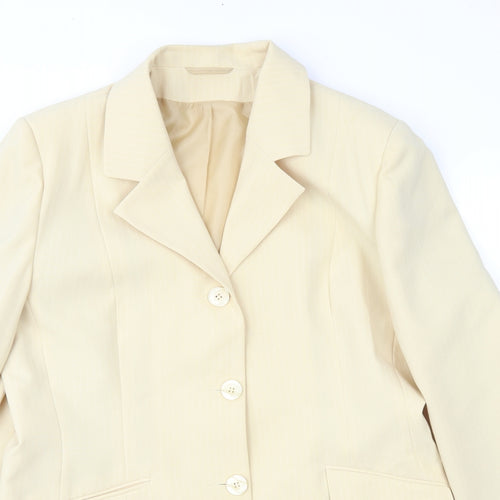 Just Jamie Womens Yellow Striped  Jacket Suit Jacket Size 16