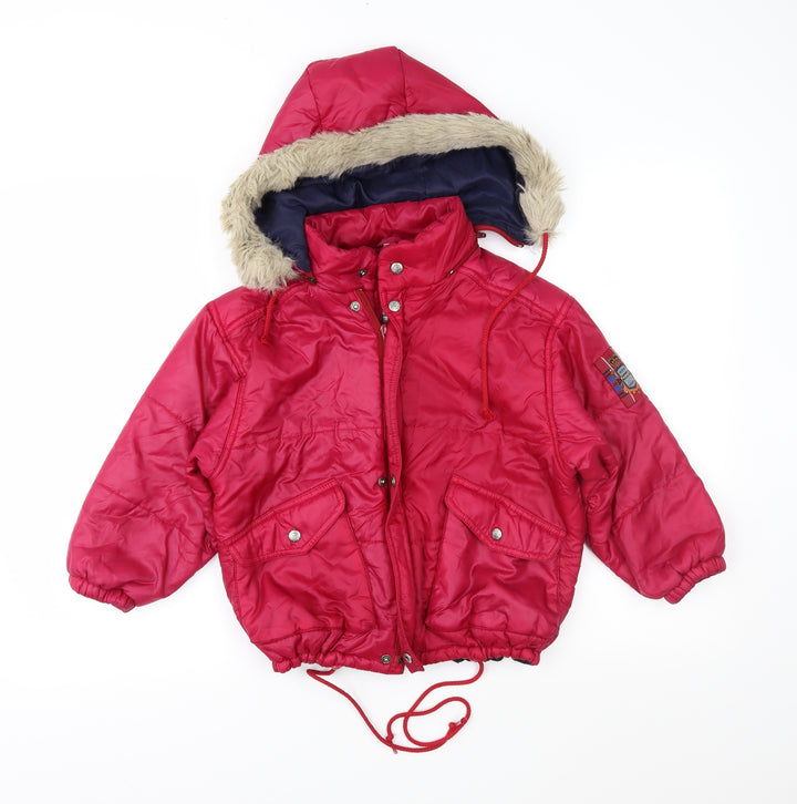 Peanuts Girls Pink Parka Jacket Size 6 Years