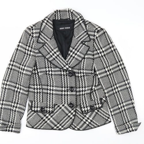Gerry Weber Womens Black Geometric  Jacket Coat Size 12