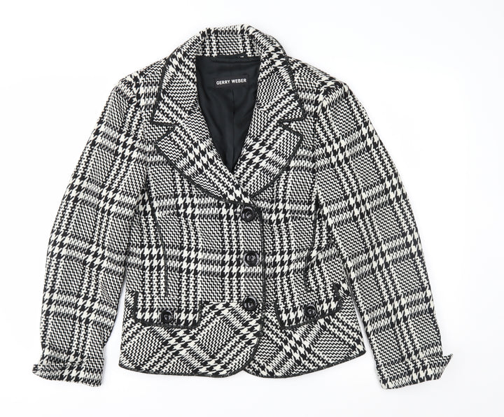 Gerry Weber Womens Black Geometric Jacket Coat Size 12