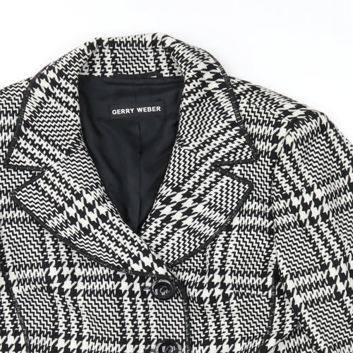 Gerry Weber Womens Black Geometric  Jacket Coat Size 12