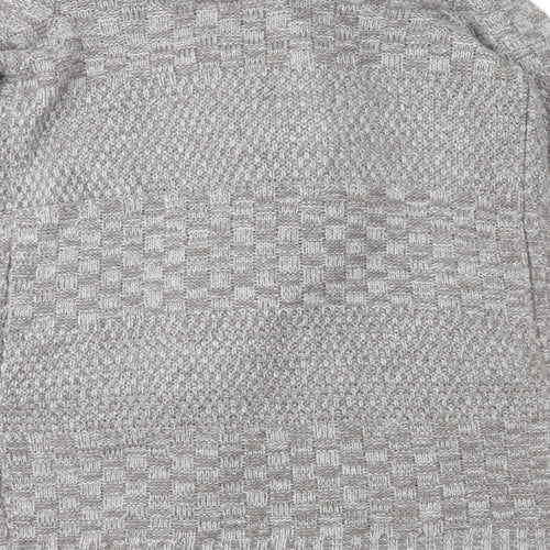 NEXT Womens Brown Geometric Knit Cardigan Jumper Size XS