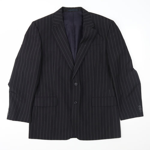 Armando Mens Black Striped  Jacket Suit Jacket Size 42