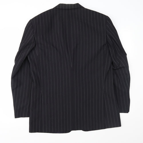 Armando Mens Black Striped  Jacket Suit Jacket Size 42