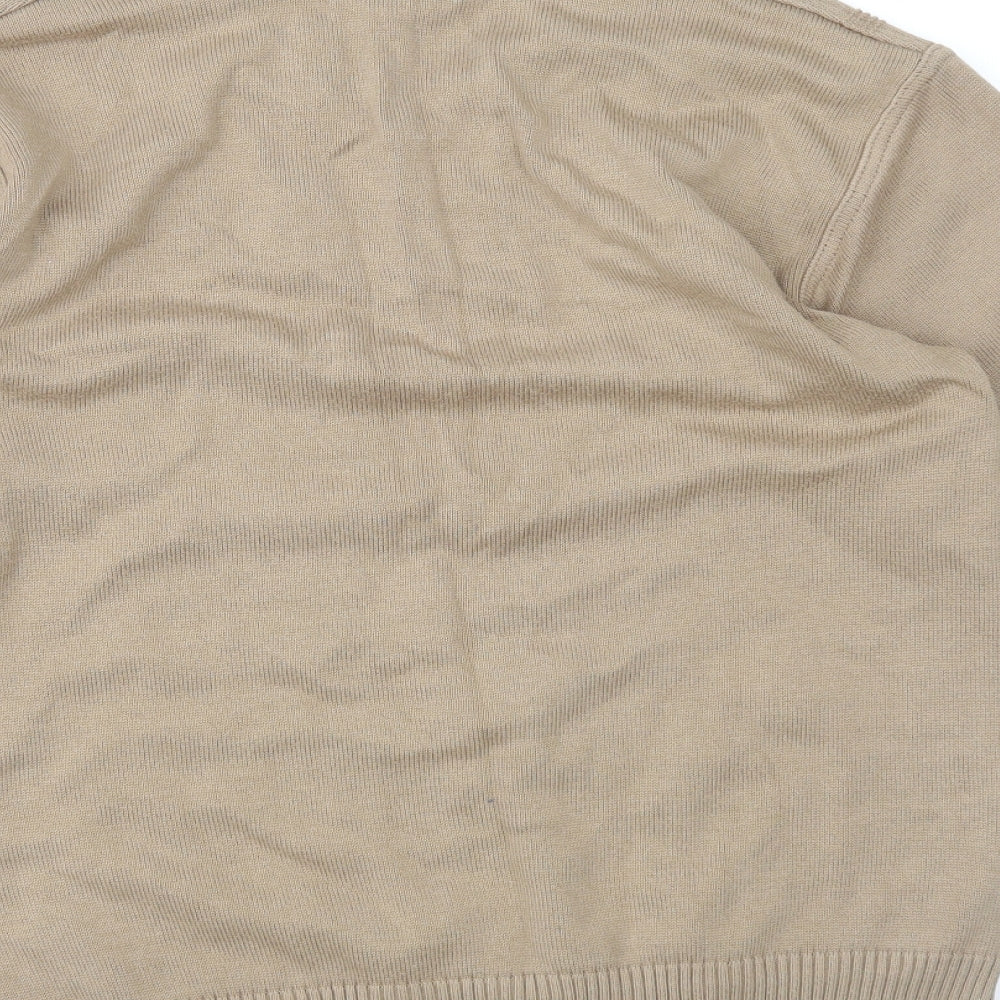 Greenwoods Mens Brown Geometric Knit Pullover Jumper Size S