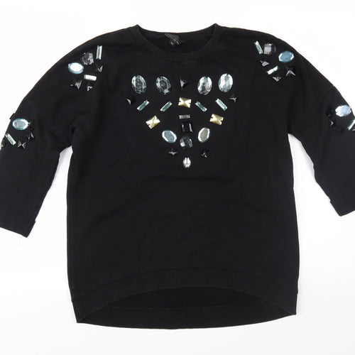 Topshop Womens Black   Pullover Sweatshirt Size 6
