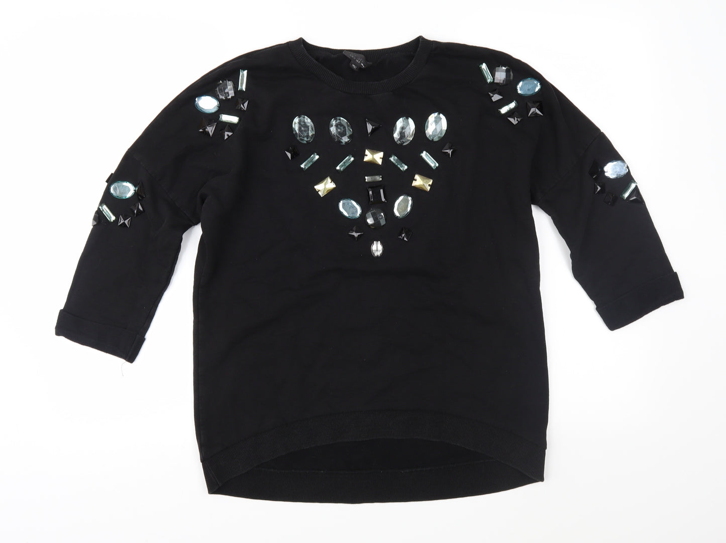 Topshop Womens Black   Pullover Sweatshirt Size 6