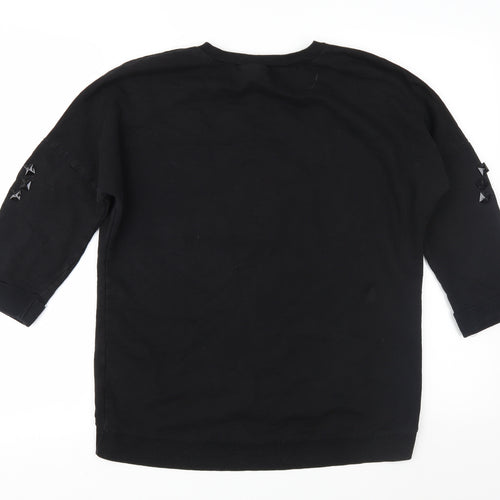Topshop Womens Black   Pullover Sweatshirt Size 6