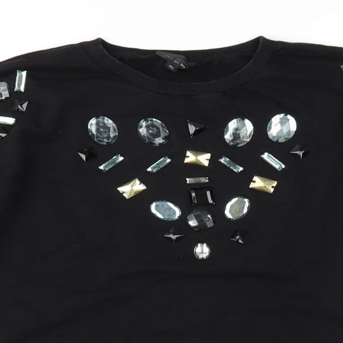 Topshop Womens Black   Pullover Sweatshirt Size 6