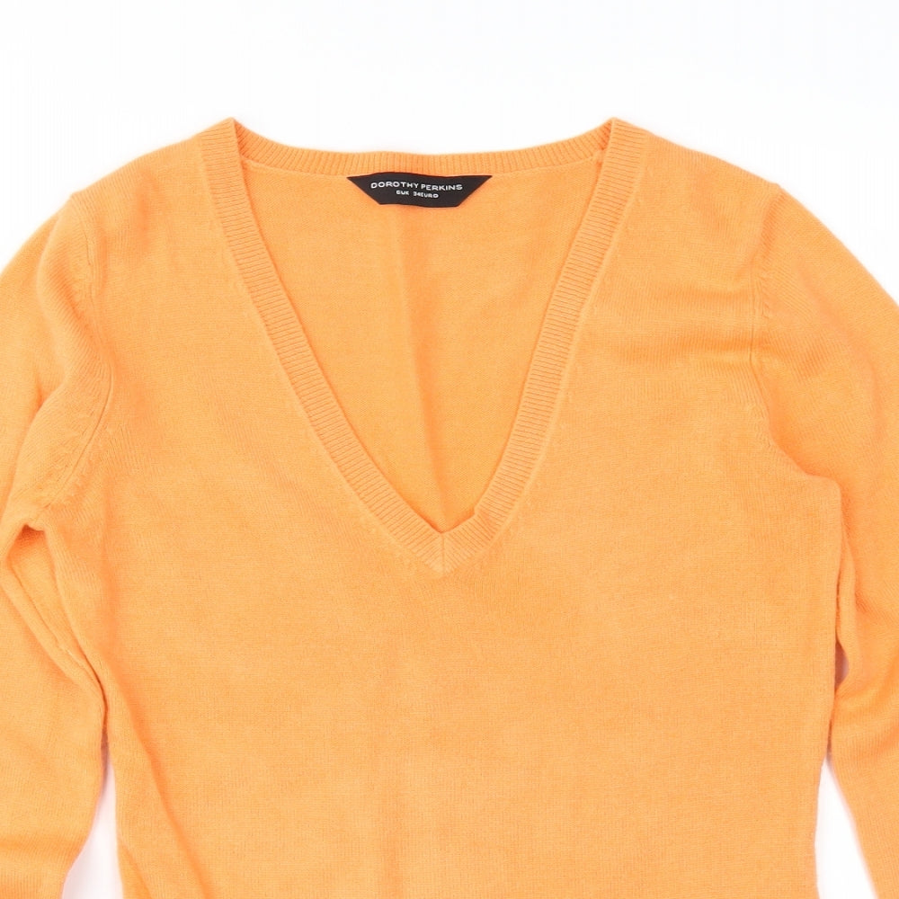 Dorothy Perkins Womens Orange  Knit Pullover Jumper Size 6
