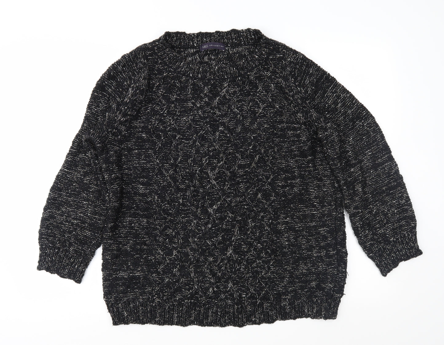 Marks and Spencer Womens Black  Knit Pullover Jumper Size 10