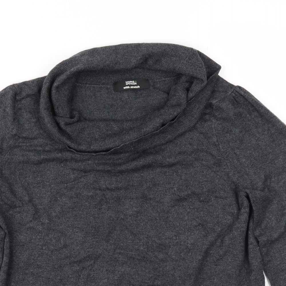 Marks and Spencer Womens Grey  Knit Pullover Jumper Size 12