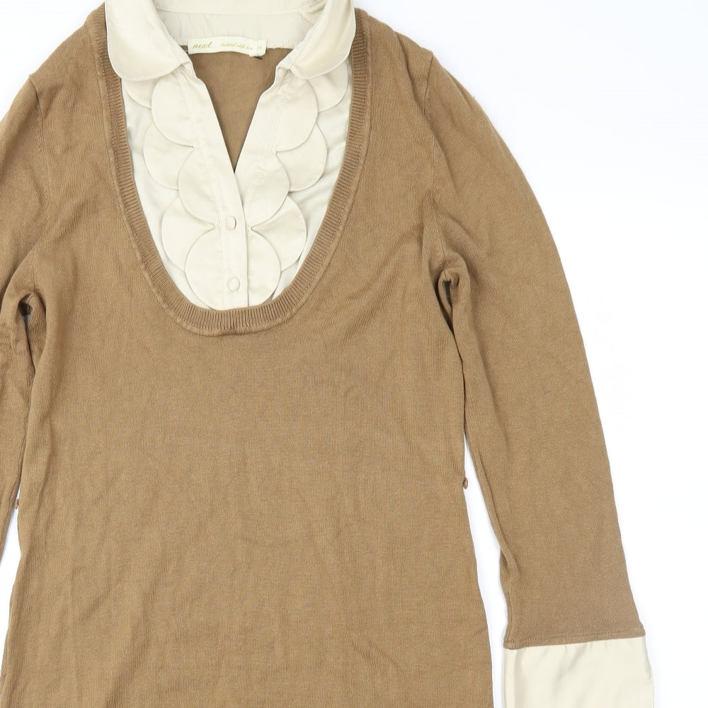 NEXT Womens Brown  Knit Jumper Dress  Size 14