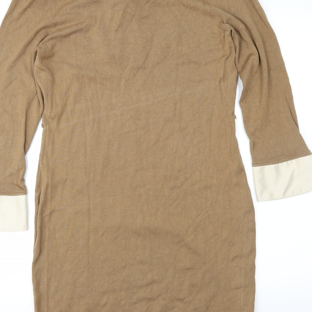 NEXT Womens Brown  Knit Jumper Dress  Size 14