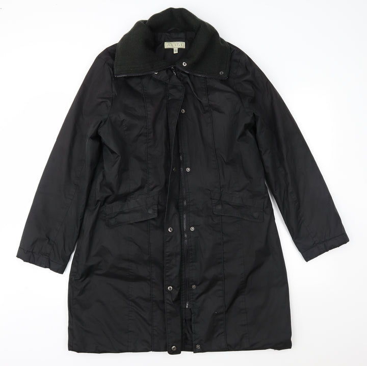 Alibi Womens Black Overcoat Coat Size 14