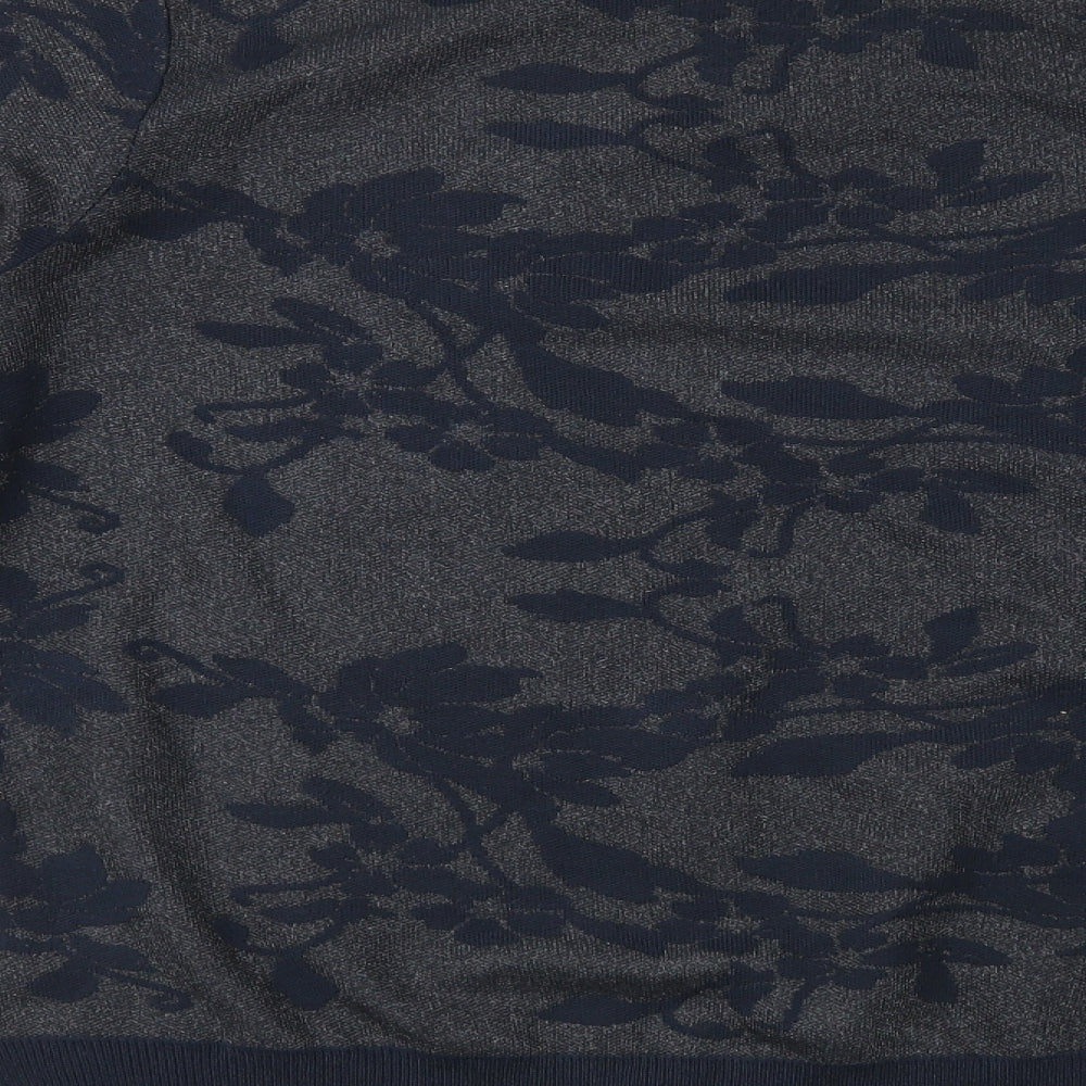 NEXT Womens Blue Floral Knit Pullover Jumper Size 16