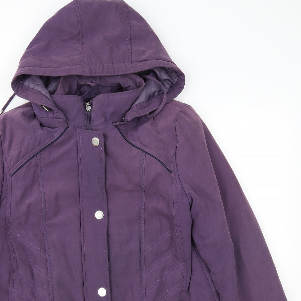 Anna Rose Womens Purple   Overcoat Coat Size S
