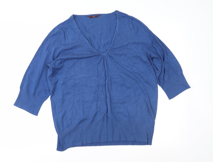 Evans Womens Blue Knit Pullover Jumper Size 20