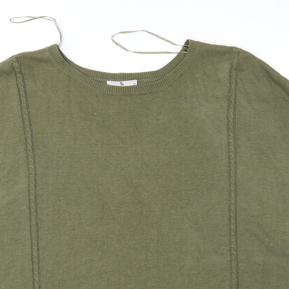 TU Womens Green  Knit Pullover Jumper Size 10