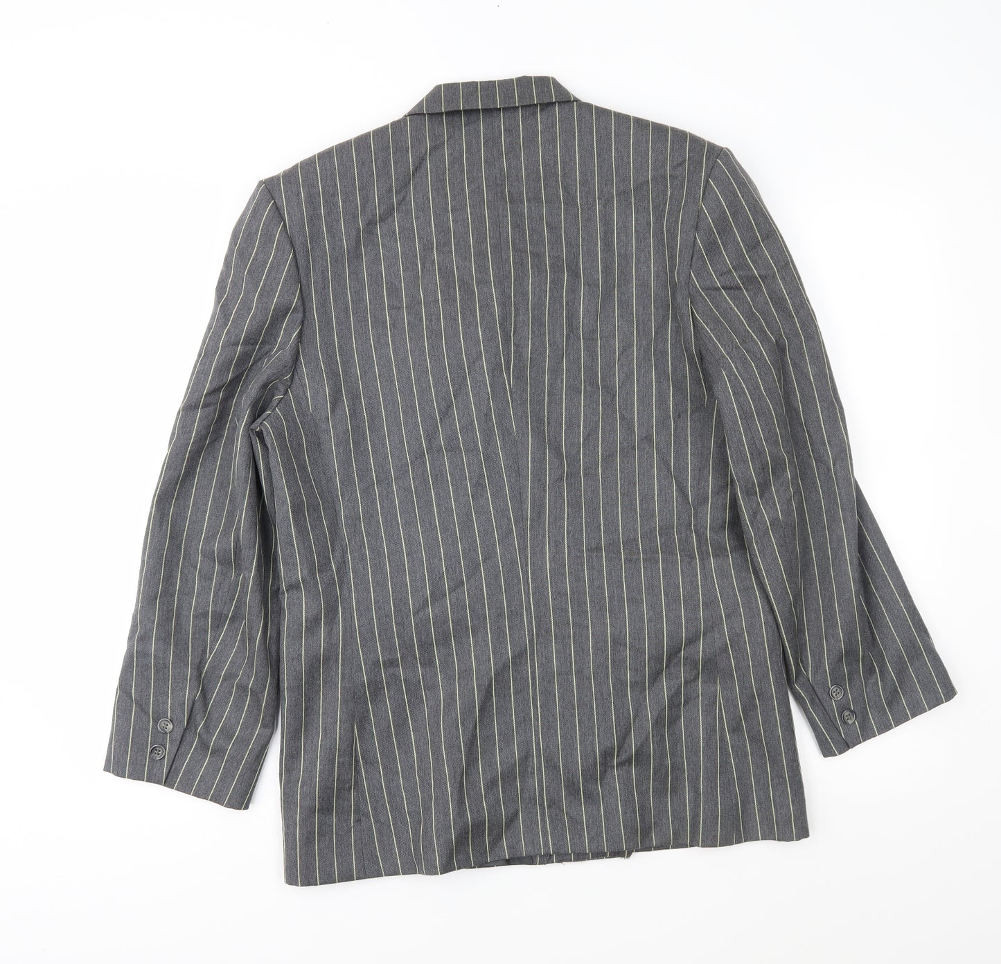 Planet Womens Grey Striped  Jacket Suit Jacket Size 14