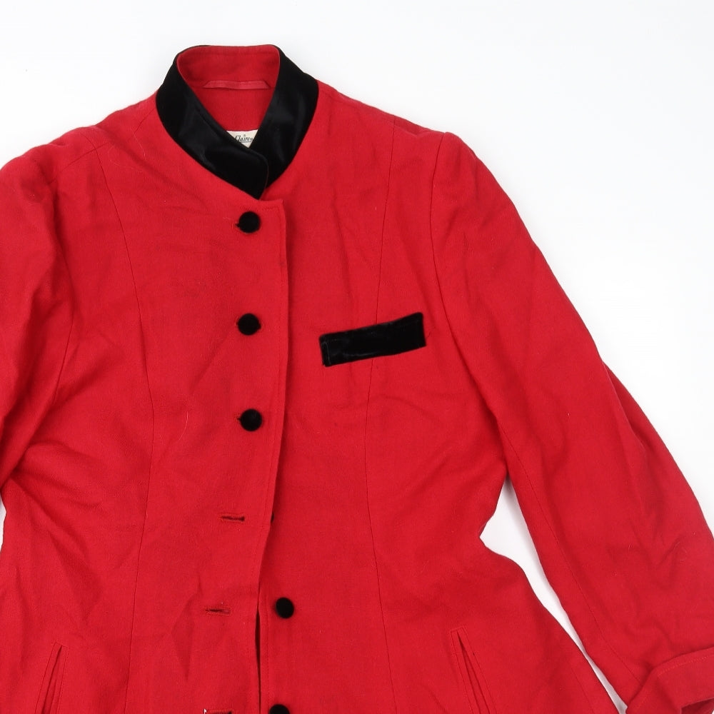 Jean Claire Womens Red   Overcoat Coat Size 12