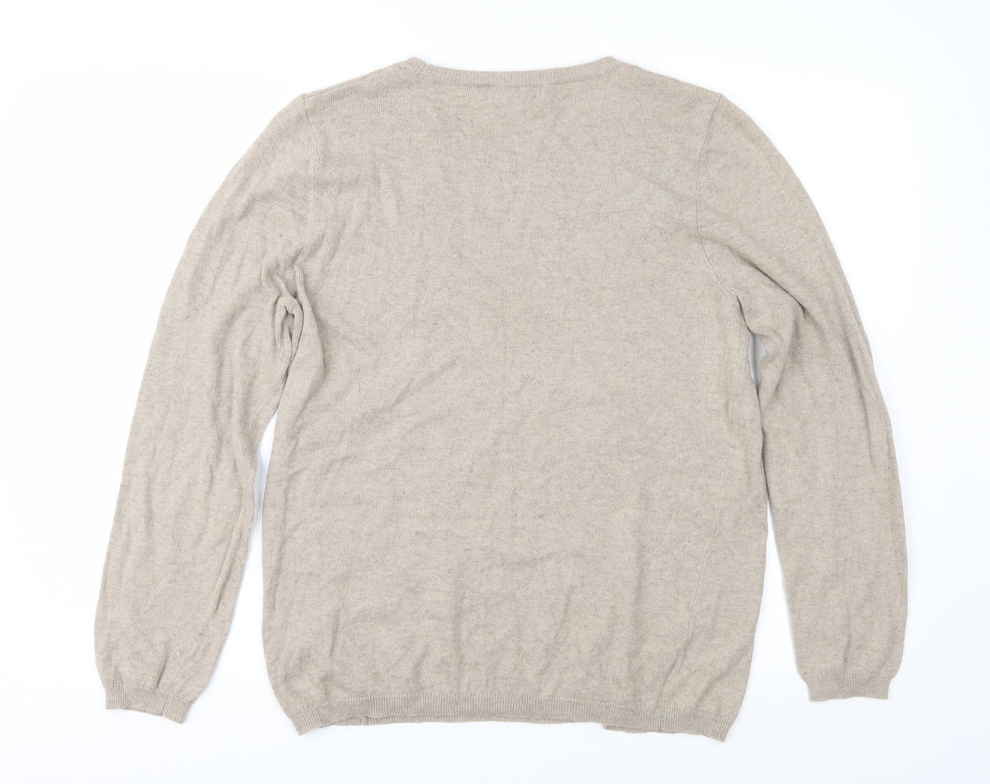 Bonmarché Womens Beige Geometric Knit Pullover Jumper Size M  - Dogs