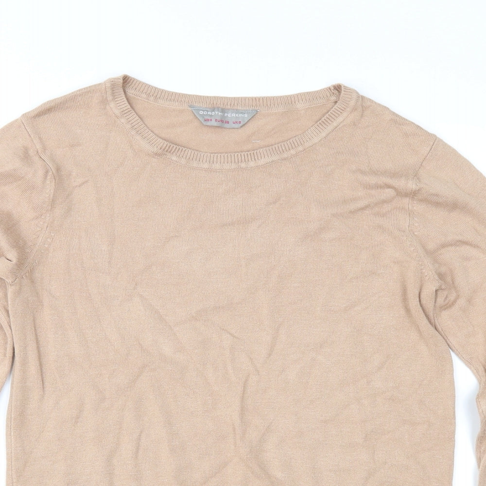 Dorothy Perkins Womens Brown  Knit Pullover Jumper Size 8