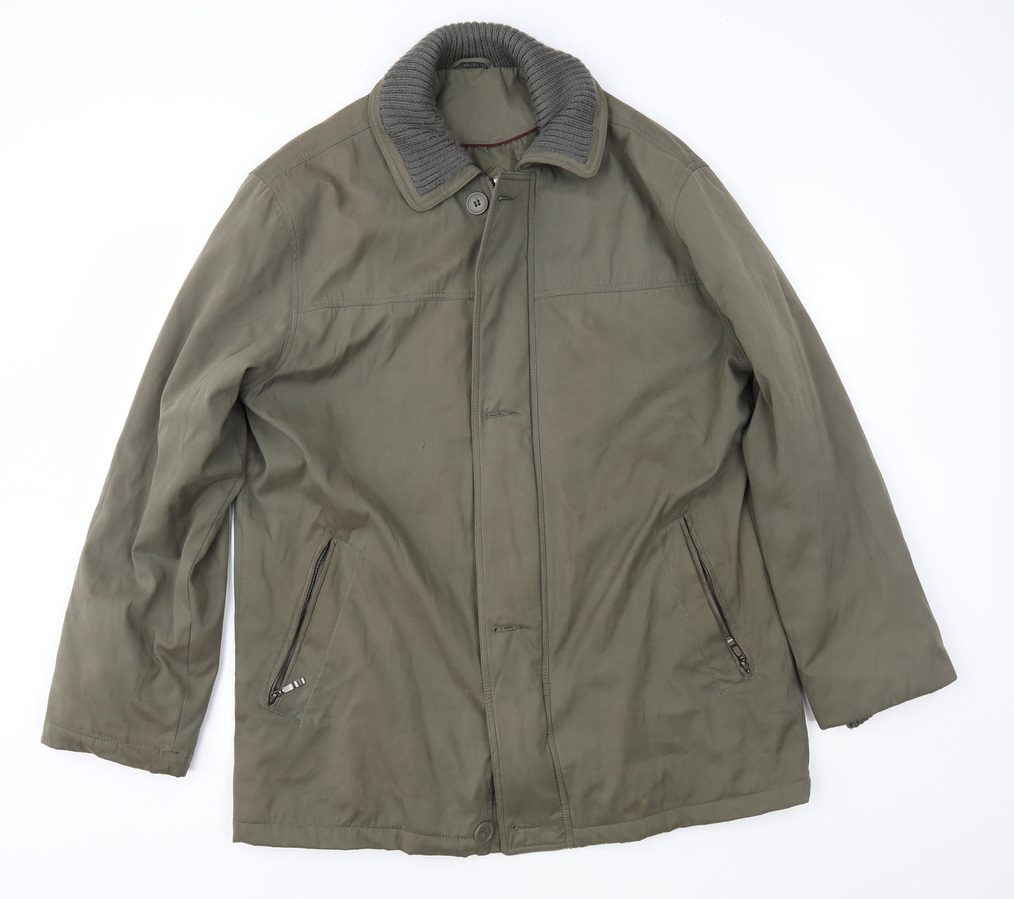 BHS Mens Green   Overcoat Coat Size L