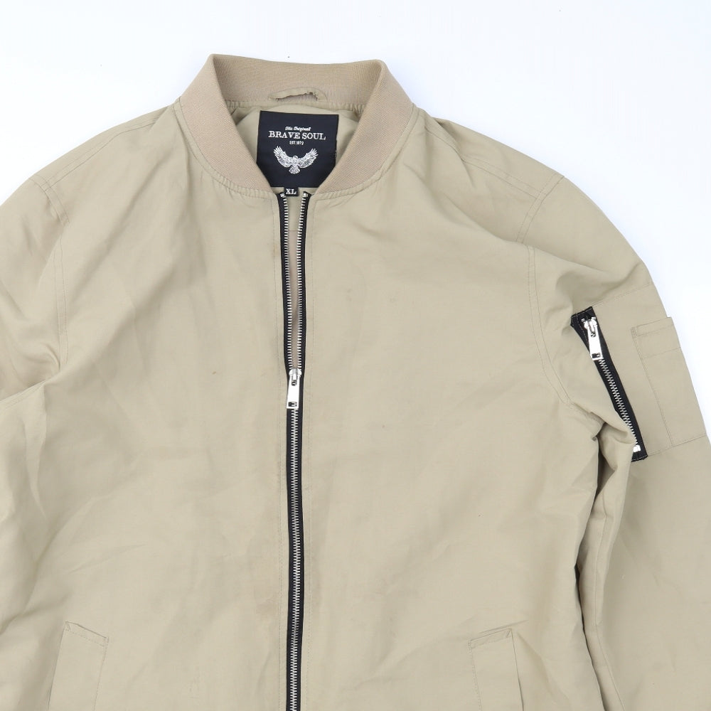 Brave Soul Mens Brown   Jacket Coat Size XL