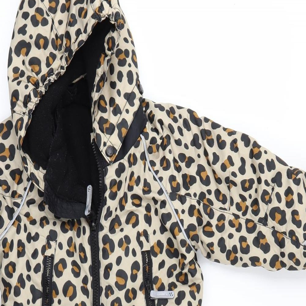 H&M Boys Beige Animal Print  Jacket Snowsuit Size 12-18 Months