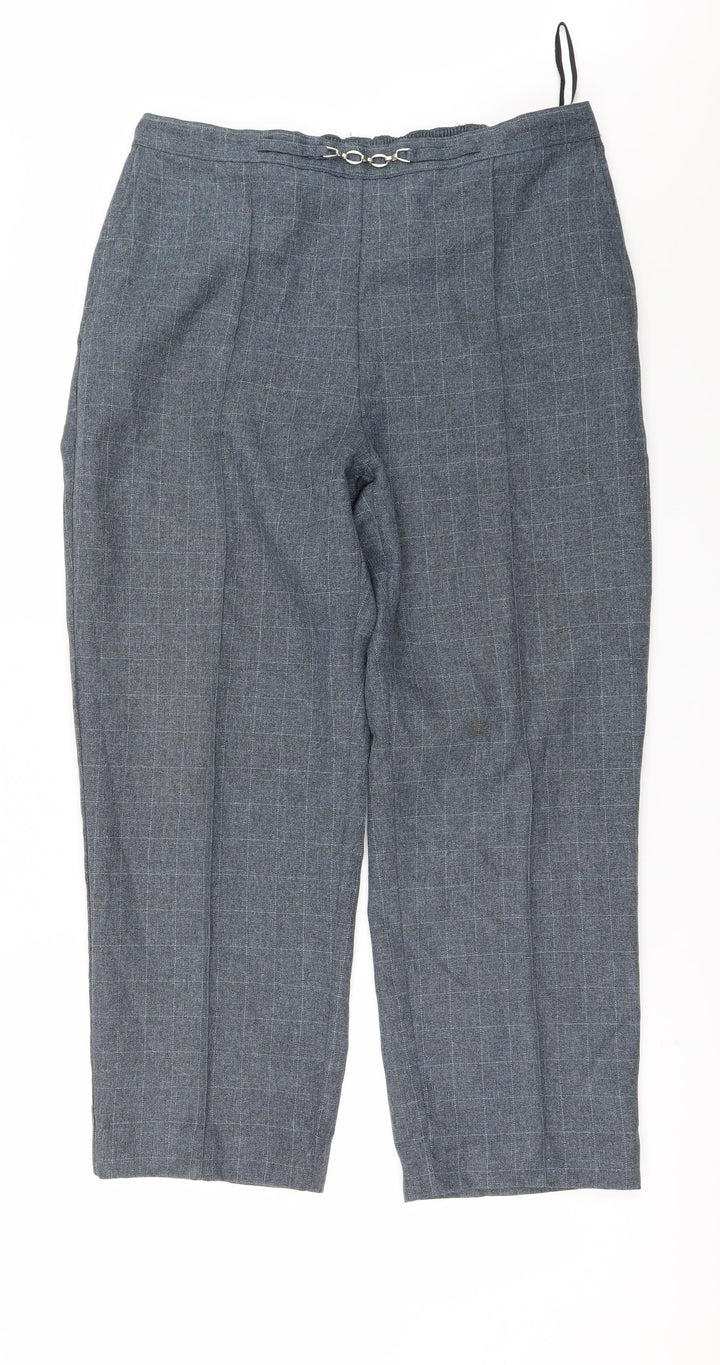 EWM Womens Green Check Trousers Size 16 L26 in