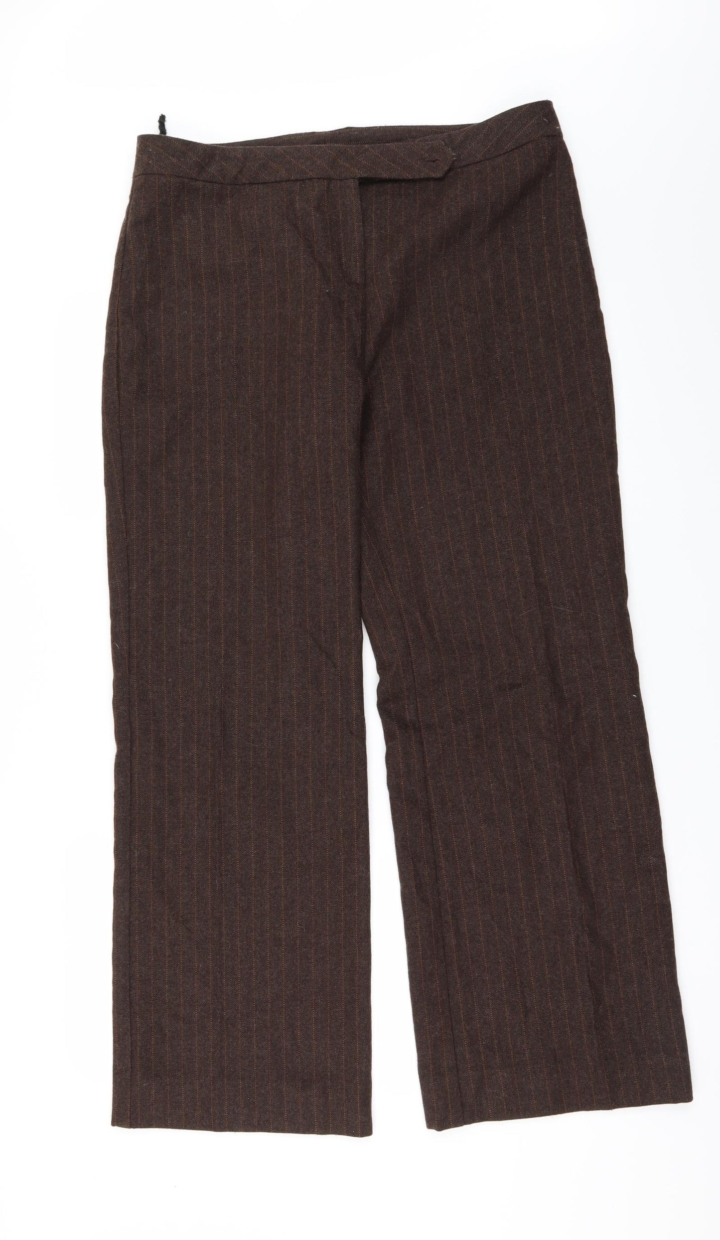toxic Womens Brown Striped  Trousers  Size 16 L31 in