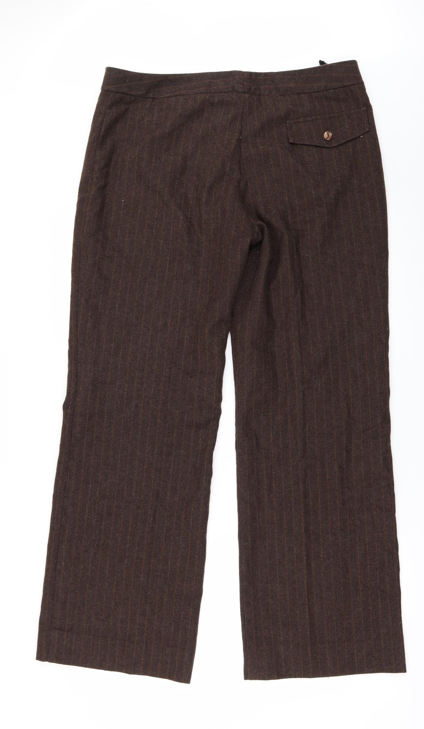 toxic Womens Brown Striped  Trousers  Size 16 L31 in
