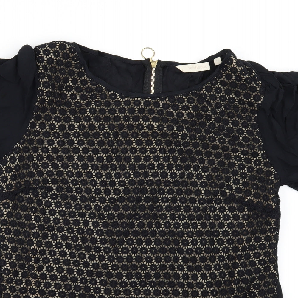 wishbone Womens Black   Tunic Blouse Size 10