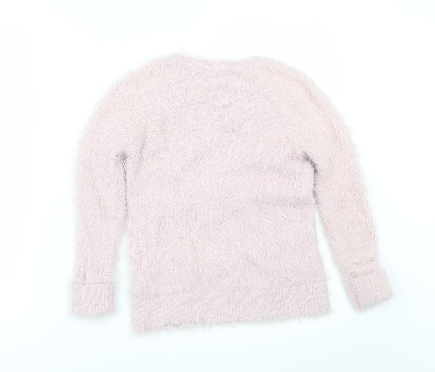 H&M Girls Pink   Pullover Jumper Size 7-8 Years  - FLUFFY
