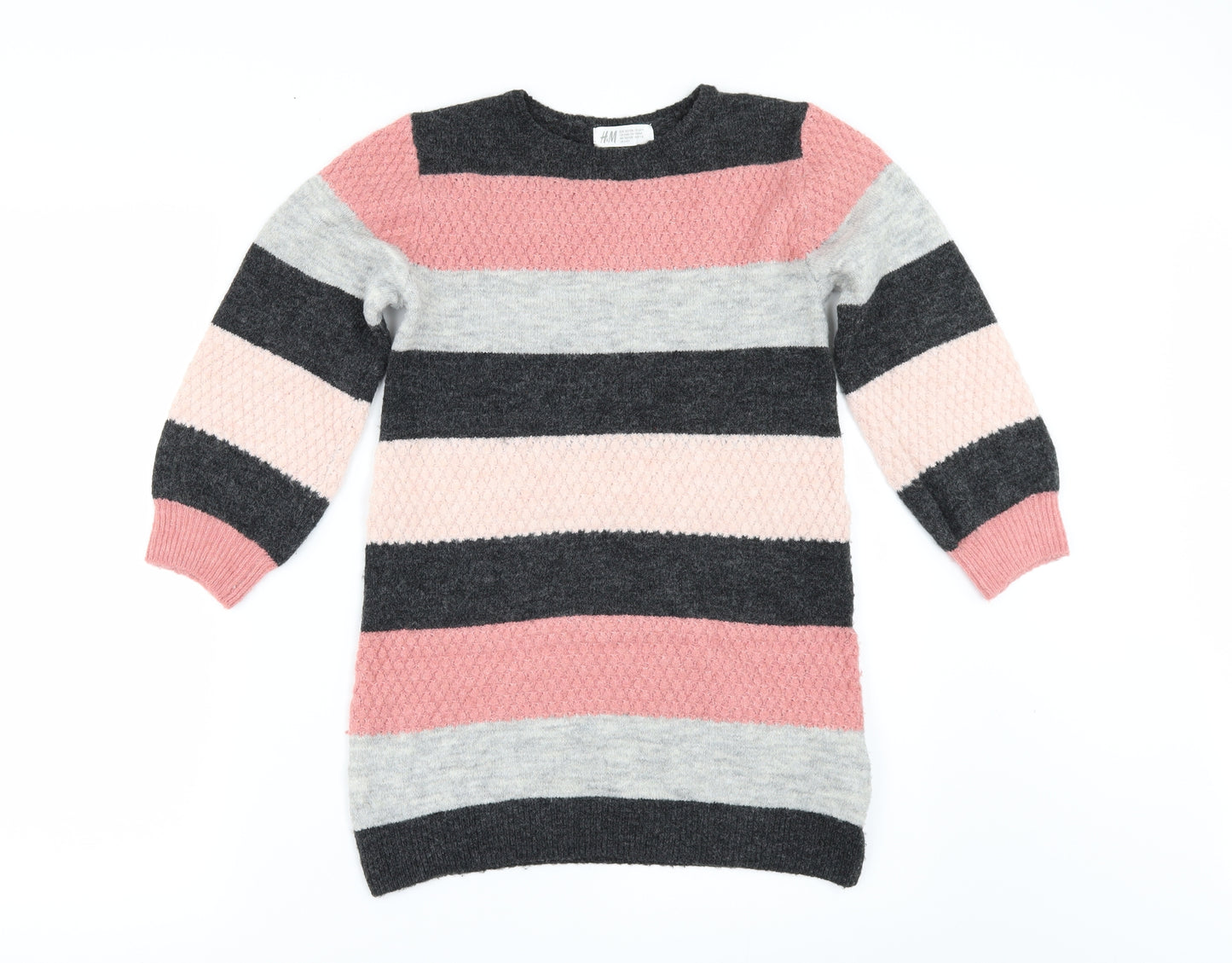 H&M Girls Multicoloured Striped  Pullover Jumper Size 7-8 Years