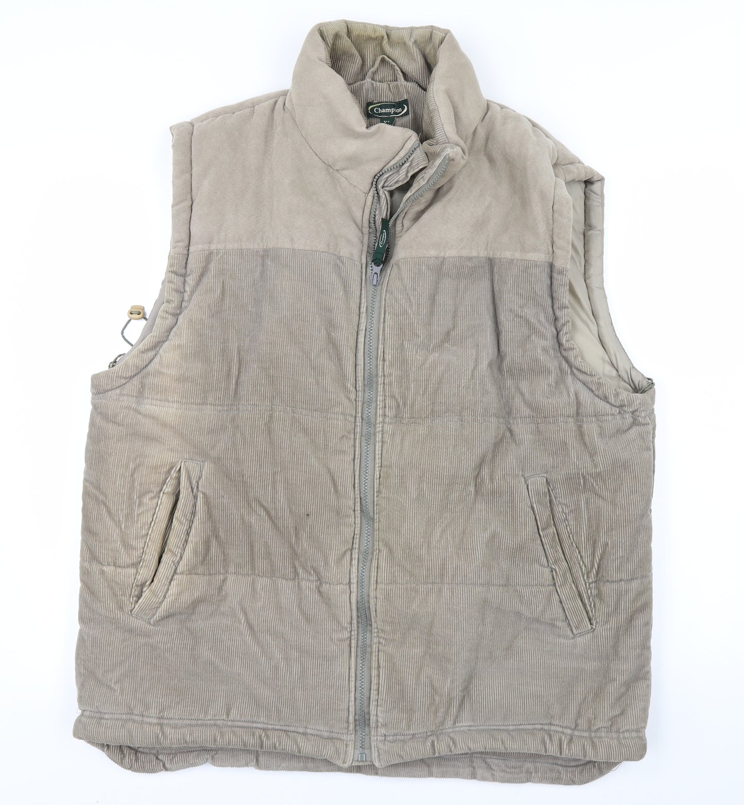 Champion Mens Beige  Corduroy Gilet Jacket Size XL  - Bodywarmer