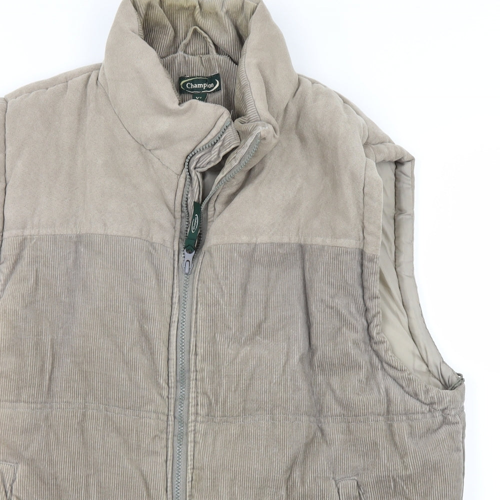 Champion Mens Beige  Corduroy Gilet Jacket Size XL  - Bodywarmer