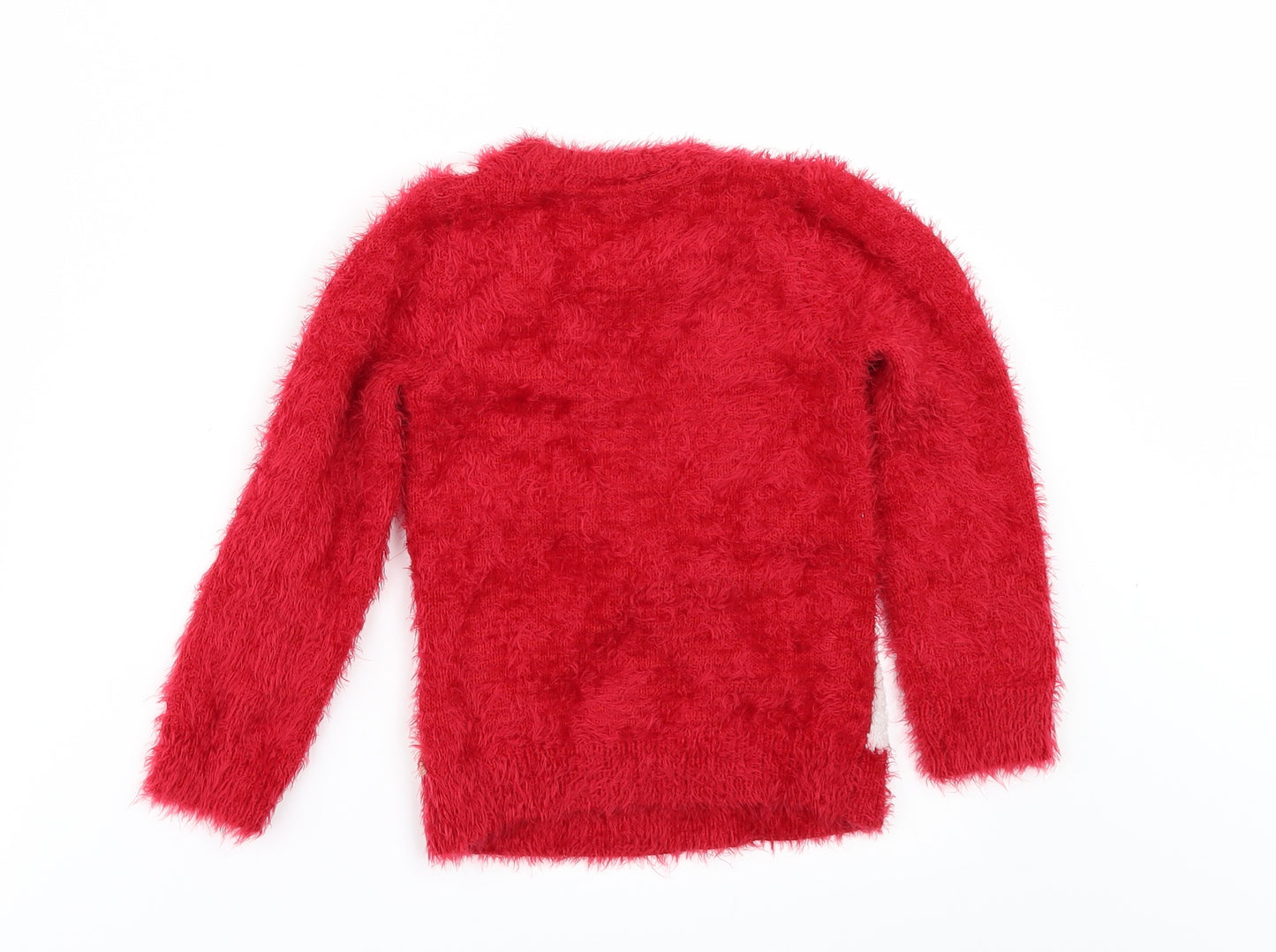 Nutmeg Girls Red   Pullover Jumper Size 4-5 Years  - christmas