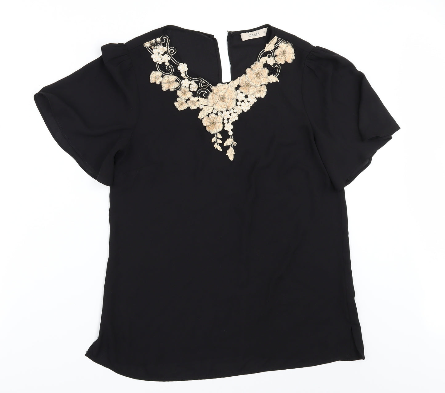 Oasis Womens Black   Tunic Blouse Size 10