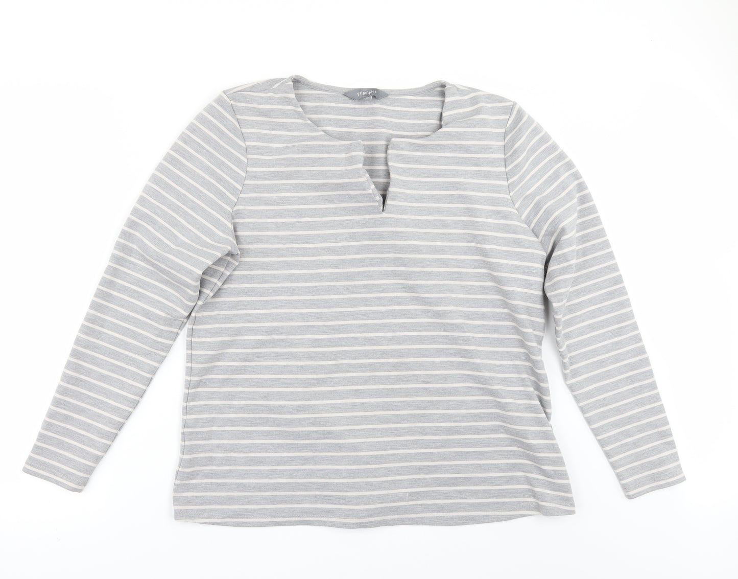 Principles Womens Grey Striped  Pullover Jumper Size 16
