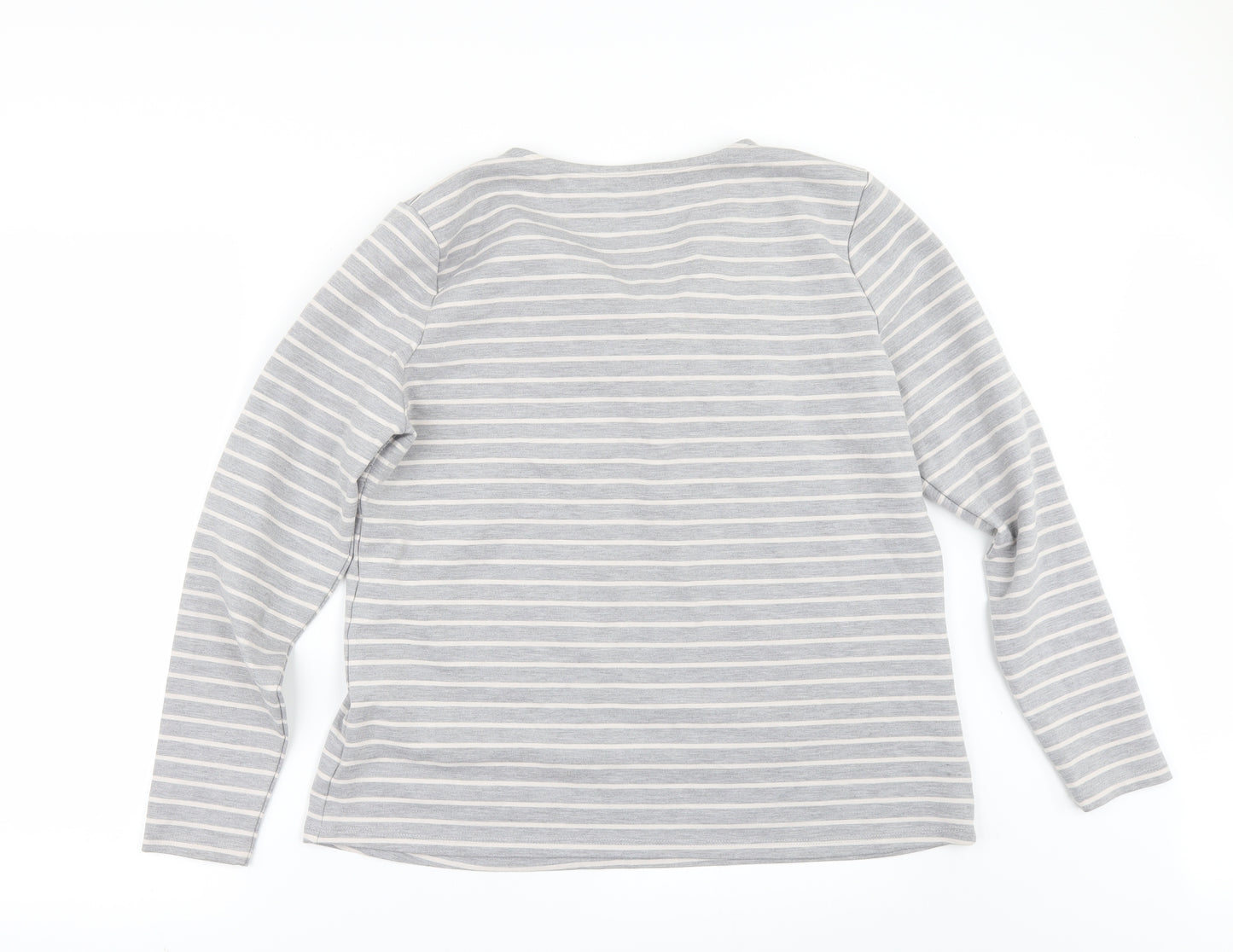 Principles Womens Grey Striped  Pullover Jumper Size 16