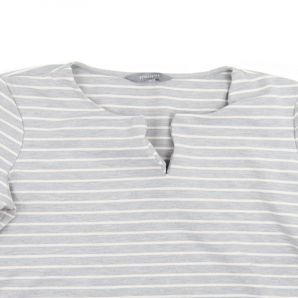 Principles Womens Grey Striped  Pullover Jumper Size 16