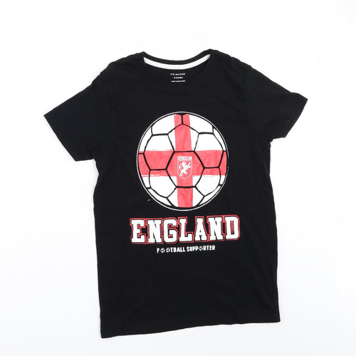 Primark Boys Black   Basic T-Shirt Size 9-10 Years  - ENGLAND