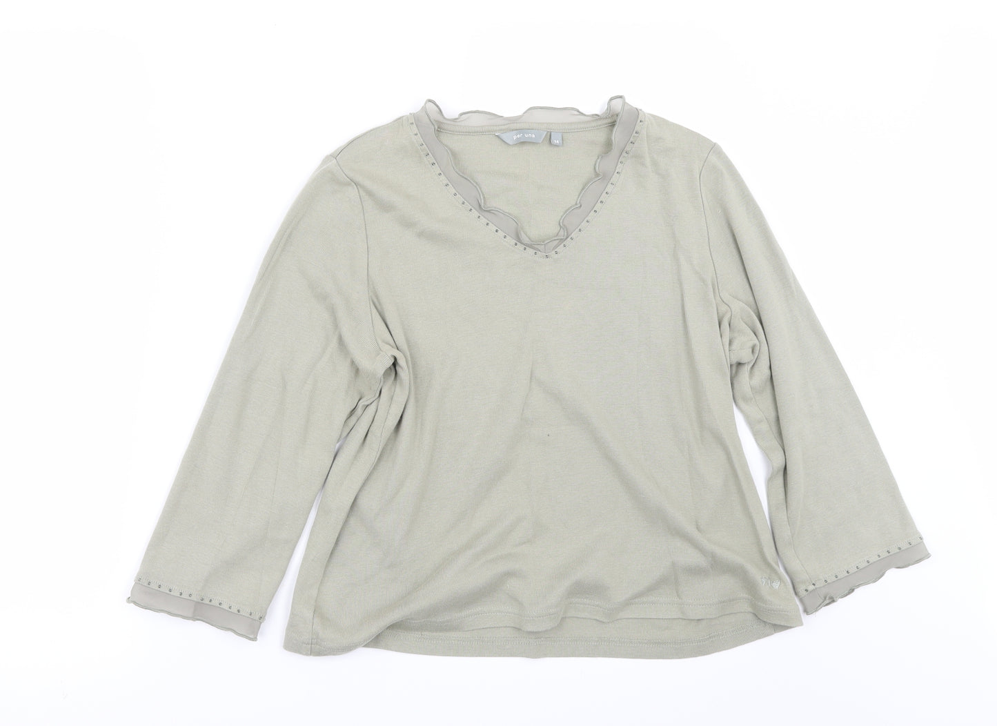 Per Una Womens Green   Basic T-Shirt Size 14